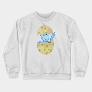 Cute baby dinosaur hatching from an egg Crewneck Sweatshirt